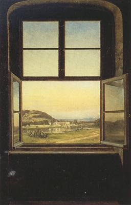 Johan Christian Dahl View of Pillnitz Castle from a Window (mk22) Germany oil painting art